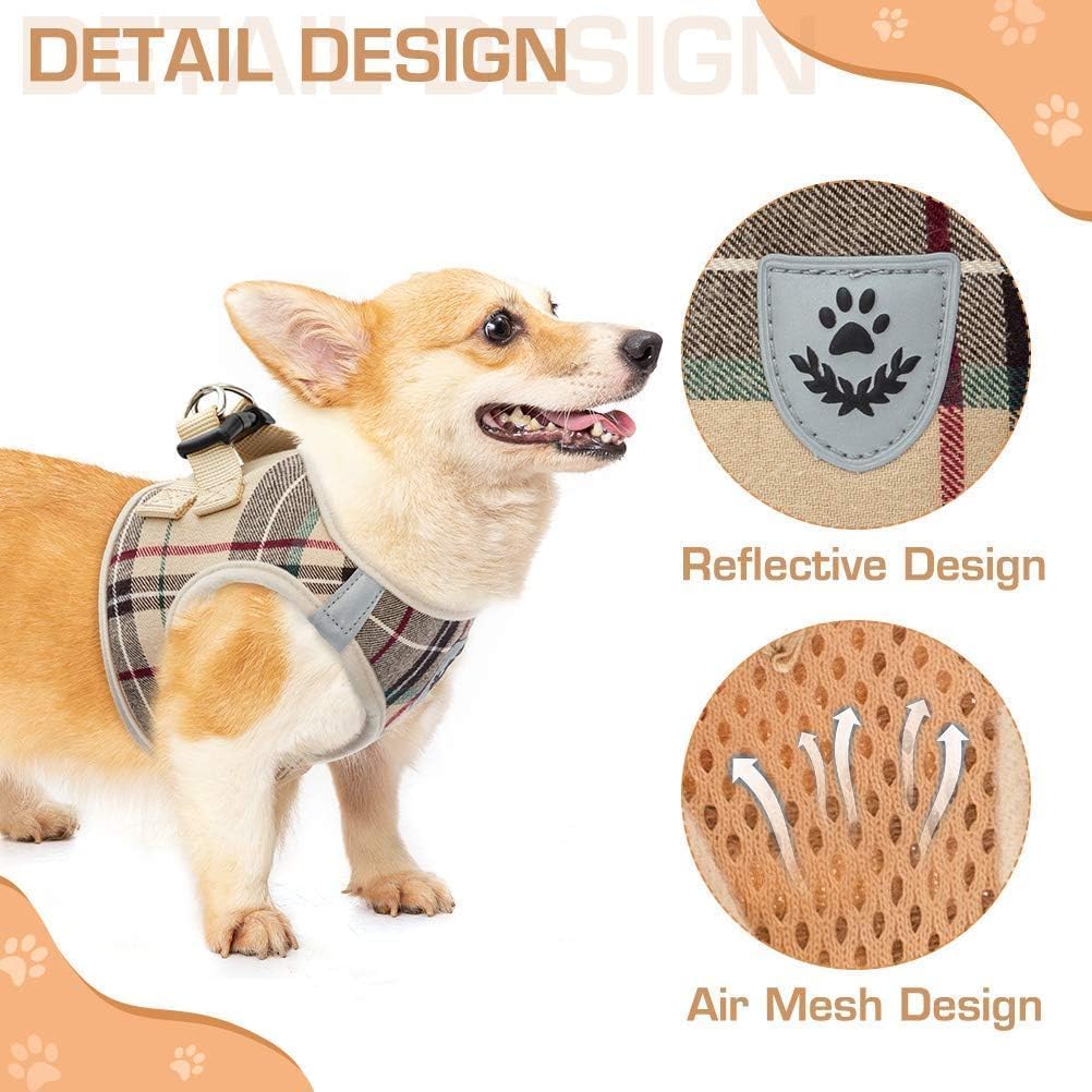 KOOLTAIL Dog Harness and Leash Set for Medium Large Dogs – Step-in No-Pull Soft Mesh Vest with Reflective Strips