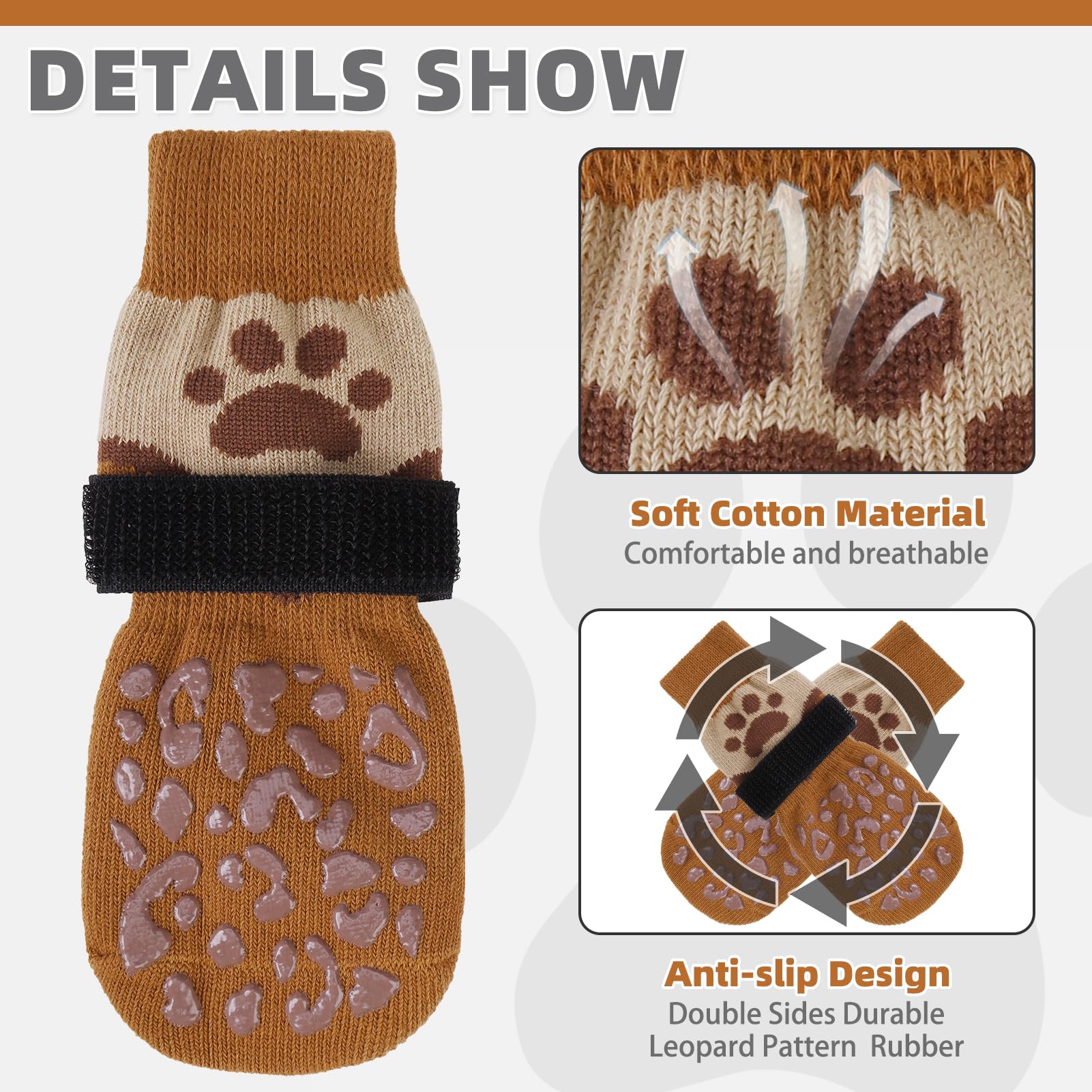 KOOLTAIL Dog Socks - Non-Slip, Breathable Paw Protectors for Hot Pavement & Hardwood Floors (Medium, 4 Pack)