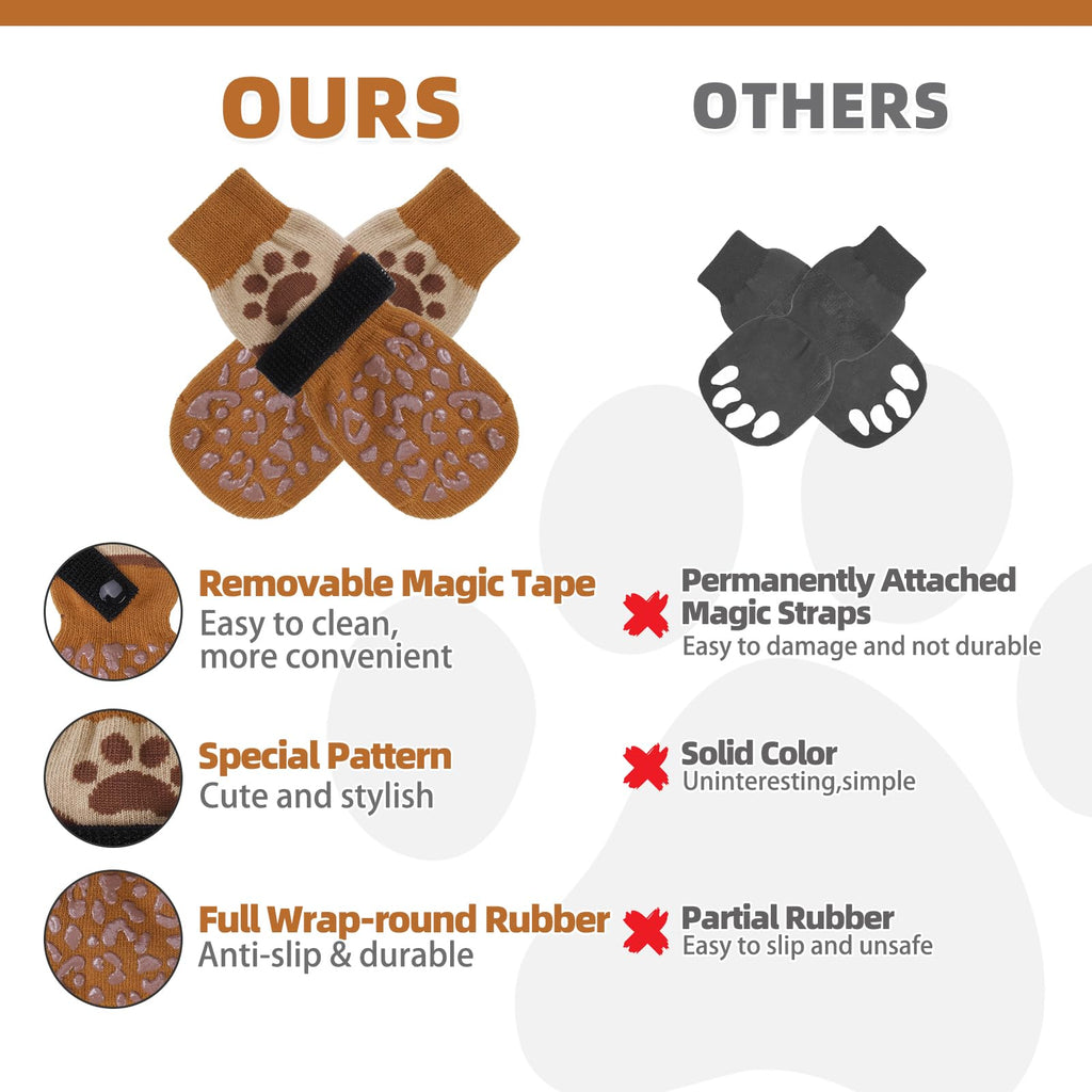 KOOLTAIL Dog Socks - Non-Slip, Breathable Paw Protectors for Hot Pavement & Hardwood Floors (Medium, 4 Pack)