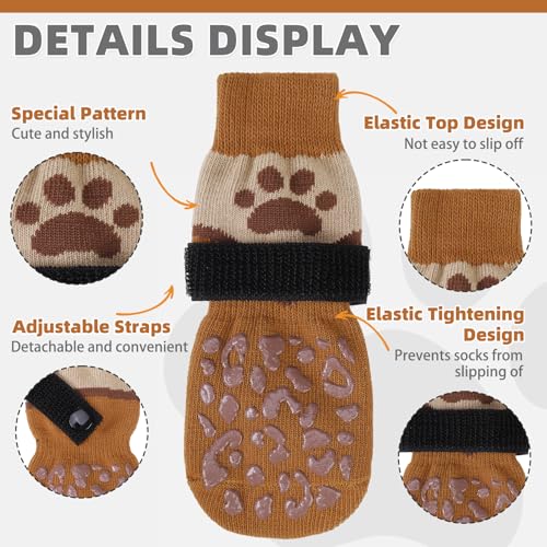 KOOLTAIL Dog Socks - Non-Slip, Breathable Paw Protectors for Hot Pavement & Hardwood Floors (Medium, 4 Pack)