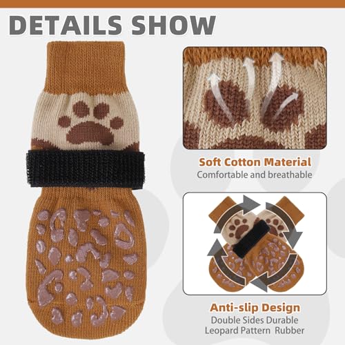 KOOLTAIL Dog Socks - Non-Slip, Breathable Paw Protectors for Hot Pavement & Hardwood Floors (Medium, 4 Pack)