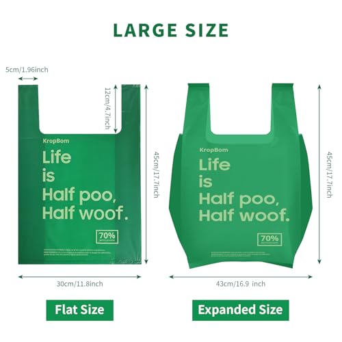 KropBom 125 Pack Extra Large Dog Poop Bags, 17.7" x 11.8", Heavy Duty Leakproof Unscented, Compatible with Arm & Hammer Swivel Bin