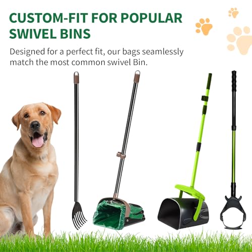 KropBom 125 Pack Extra Large Dog Poop Bags, 17.7" x 11.8", Heavy Duty Leakproof Unscented, Compatible with Arm & Hammer Swivel Bin