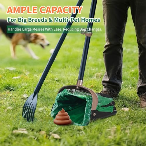 KropBom 125 Pack Extra Large Dog Poop Bags, 17.7" x 11.8", Heavy Duty Leakproof Unscented, Compatible with Arm & Hammer Swivel Bin