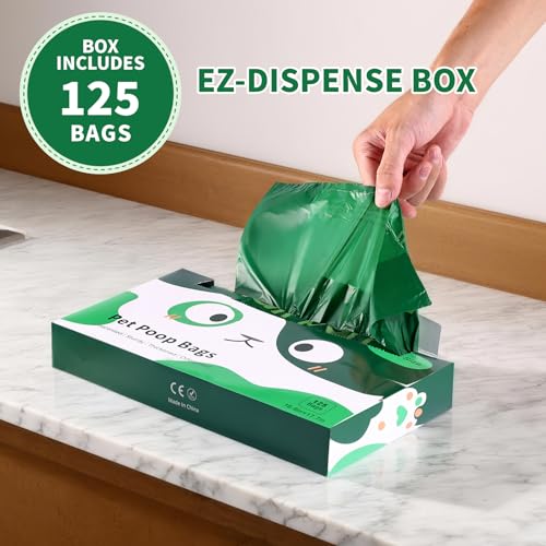 KropBom 125 Pack Extra Large Dog Poop Bags, 17.7" x 11.8", Heavy Duty Leakproof Unscented, Compatible with Arm & Hammer Swivel Bin