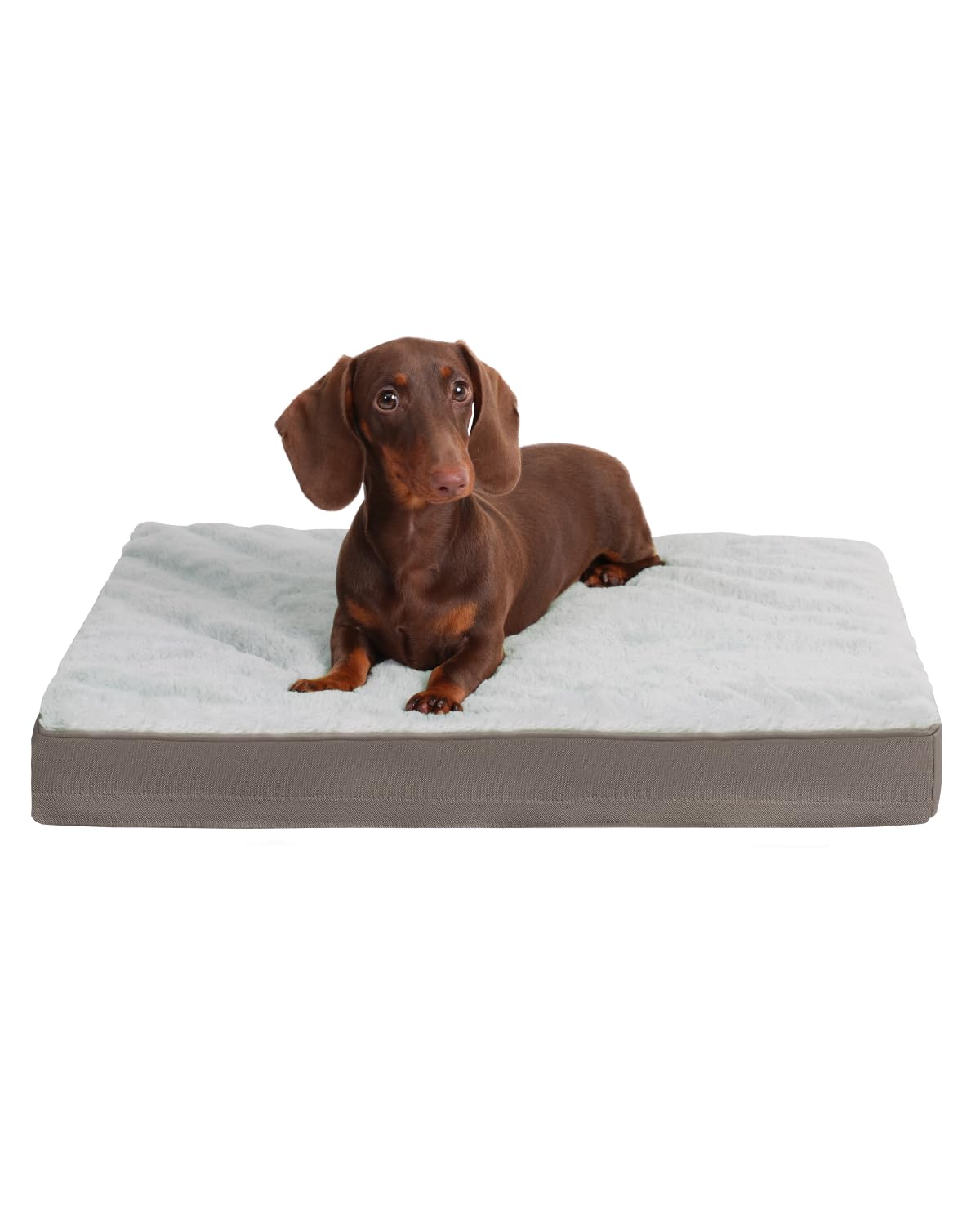 KSIIA Orthopedic Dog Bed, Small 17x12x2.5 Inch Egg Crate Foam Crate Pad, Waterproof & Washable, Gray