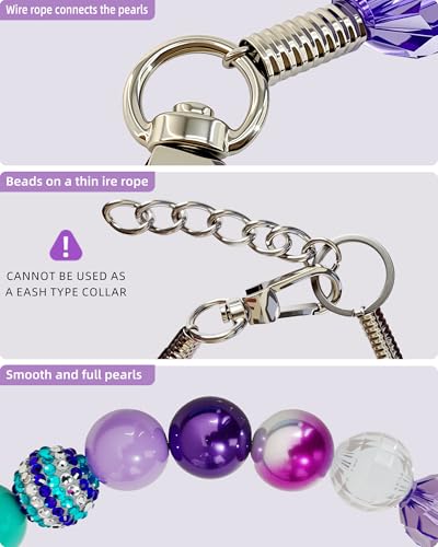 KUDES Bubblegum Dog Collar Necklace – Mermaid-Inspired Chunky Beads for Medium & Large Dogs