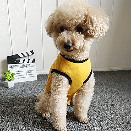 Kukaster Pet Dog Recovery Suit - Post-Surgery Shirt for Small Dogs, Yellow, Medium