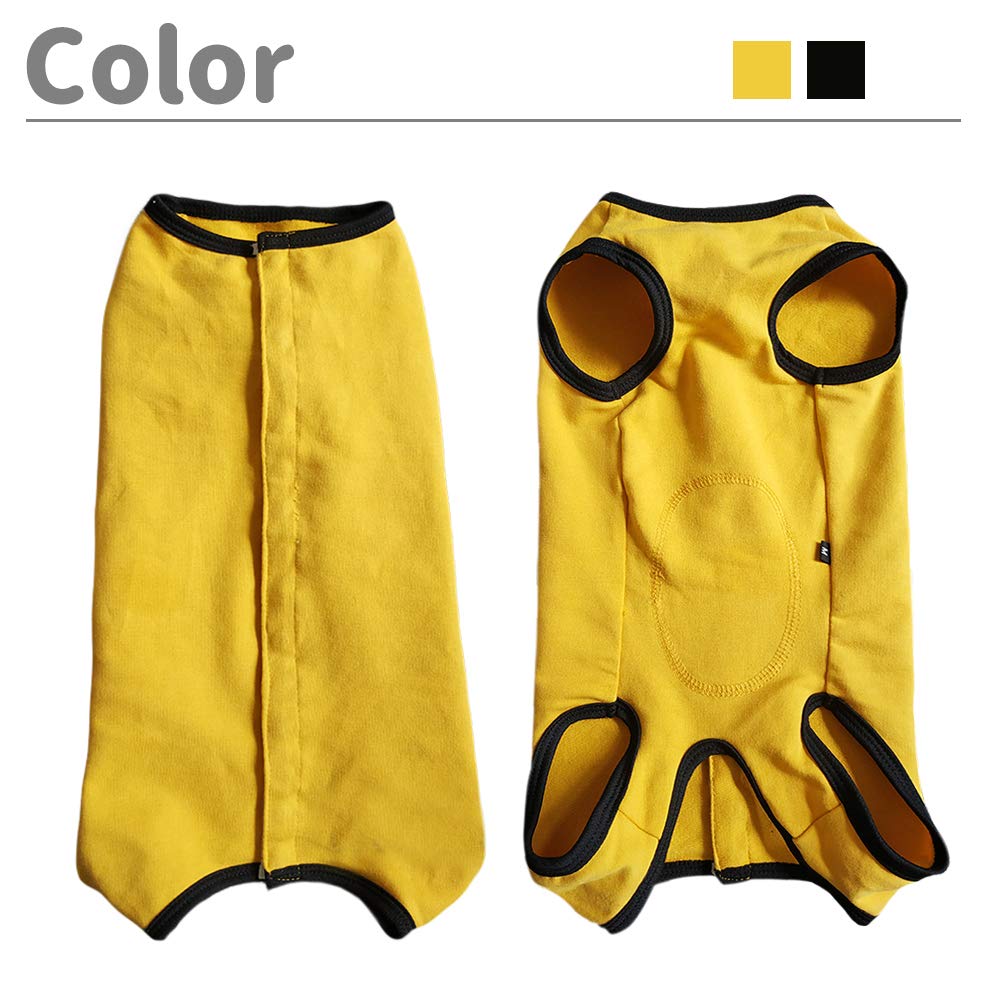 Kukaster Pet Dog Recovery Suit - Post-Surgery Shirt for Small Dogs, Yellow, Medium