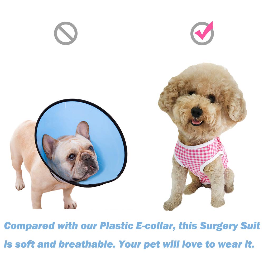 Kukaster Pet Dog Recovery Suit - Post-Surgery Shirt for Small Dogs, Yellow, Medium