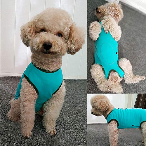 Kukaster Pet Dog Recovery Suit Post Surgery Shirt – Blue X-Small for Puppies & Small Pets