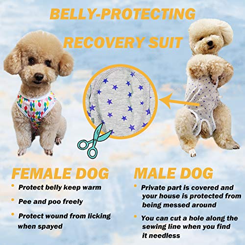 Kukaster Pet Dog Recovery Suit X-Small Pink White Stripe – Post Surgery Wound Protective Shirt for Small Dogs