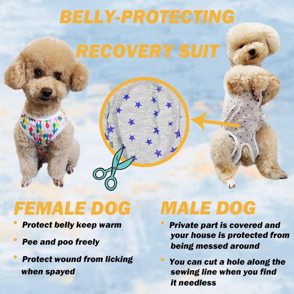 Kukaster Pet Recovery Suit for Dogs – Pink White Stripe XXS – Post-Surgery Wound Protection Shirt