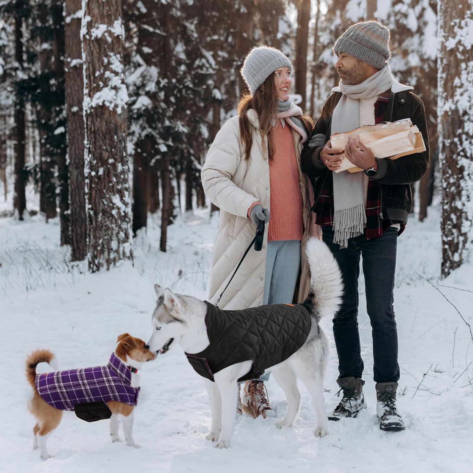 Kuoser Purple XS Dog Coat – Waterproof Reversible Winter Jacket for Small Dogs