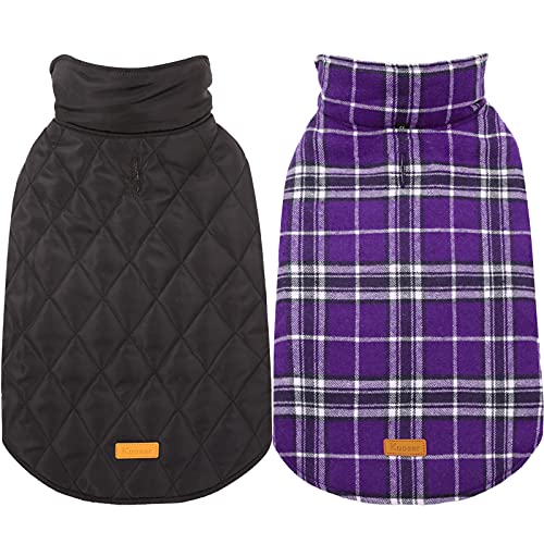 Kuoser Purple XS Dog Coat – Waterproof Reversible Winter Jacket for Small Dogs