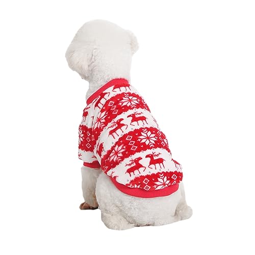 Kyaringtso 2 Pack Dog Sweaters for Small Dogs - Ultra Soft Warm Turtleneck Pullover, Christmas Red & Blue, Large