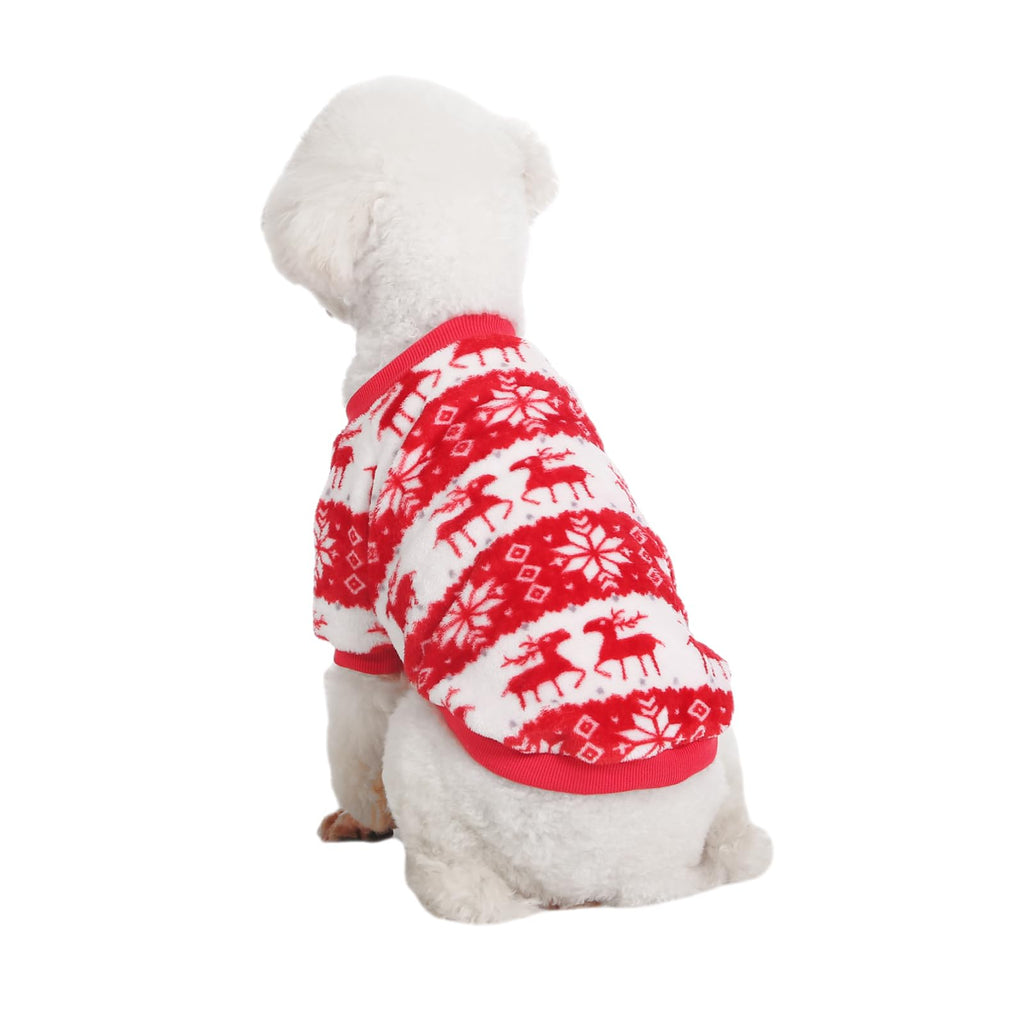 Kyaringtso 2 Pack Dog Sweaters for Small Dogs - Ultra Soft Warm Turtleneck Pullover, Christmas Red & Blue, Large