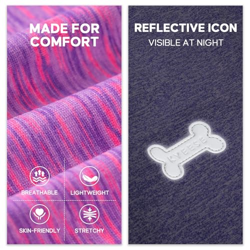 KYEESE 2-Pack Sleeveless Dog Tees: Quick-Dry, Sun-Protective with Reflective Label - Medium, Purple/Pink for Small Dogs