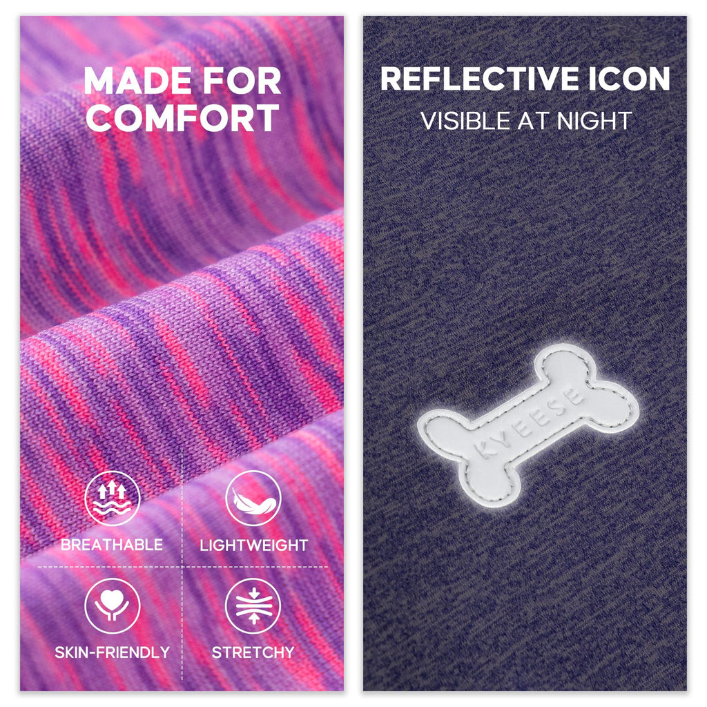 KYEESE 2-Pack Sleeveless Dog Tees: Quick-Dry, Sun-Protective with Reflective Label - Medium, Purple/Pink for Small Dogs