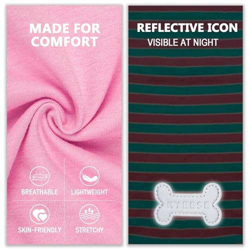 KYEESE 2-Pack Striped Dog Shirt – Soft Cotton Tank Top for Small Dogs (Pink, Medium)