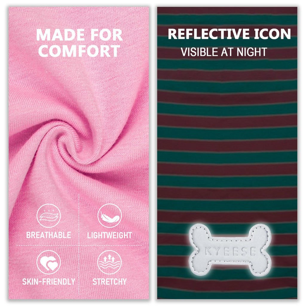 KYEESE 2-Pack Striped Dog Shirt – Soft Cotton Tank Top for Small Dogs (Pink, Medium)
