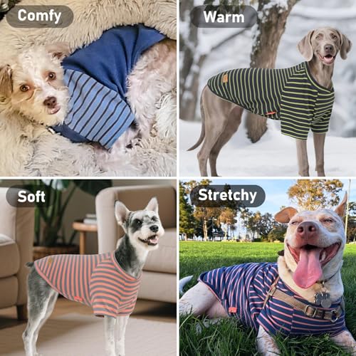 KYEESE 3-Pack Stretchy Fleece Dog Sweaters – Pullover Style, Lightweight, Machine Washable (XL for 30-50 lbs)