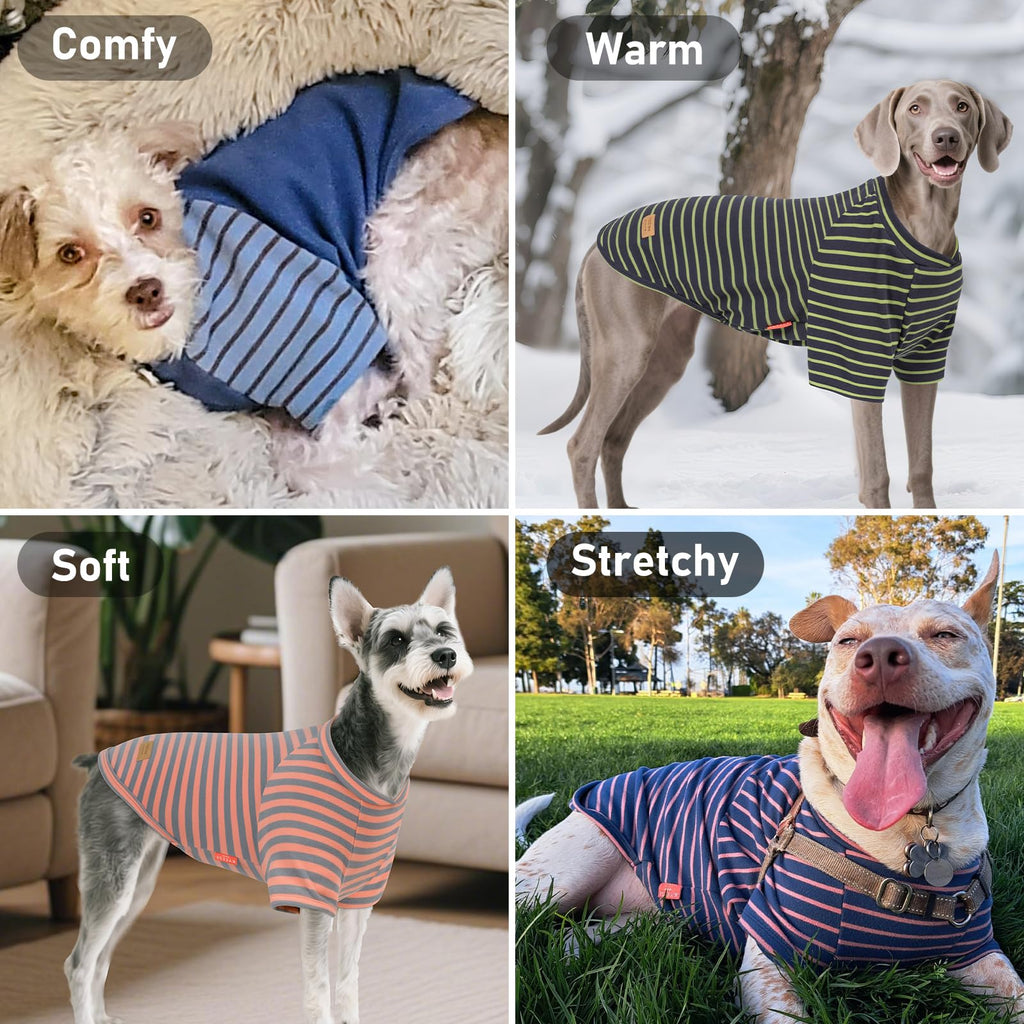 KYEESE 3-Pack Stretchy Fleece Dog Sweaters – Pullover Style, Lightweight, Machine Washable (XL for 30-50 lbs)