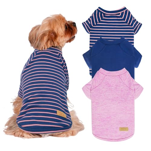 KYEESE 3-Pack Stretchy Fleece Dog Sweaters – Pullover Style, Lightweight, Machine Washable (XL for 30-50 lbs)