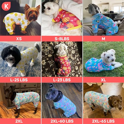 KYEESE Breathable Mesh Dog Pajamas for Small Dogs - Lightweight Summer Sun Protection Pajama Onesie (Lemon, XS)