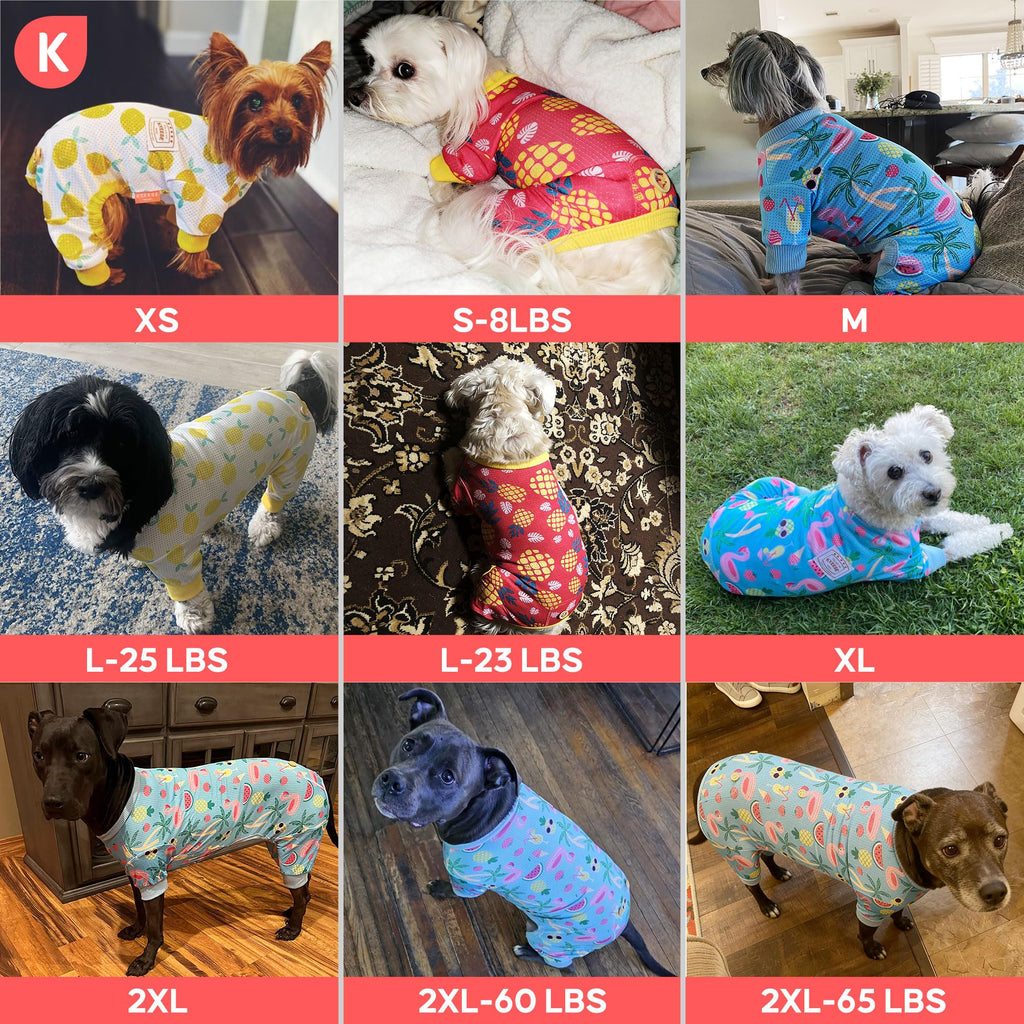 KYEESE Breathable Mesh Dog Pajamas for Small Dogs - Lightweight Summer Sun Protection Pajama Onesie (Lemon, XS)