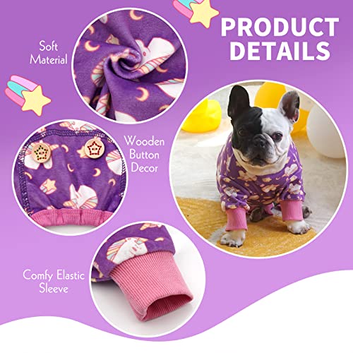 KYEESE Medium Dog Pajamas - Soft Velvet Unicorn Onesie for Small Dogs (11-15 lbs)