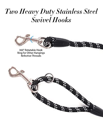 Lanwandeng Long Dog Leash 30FT Reflective Rope for Training, Heavy Duty Nylon Lead for Large Medium Small Dogs