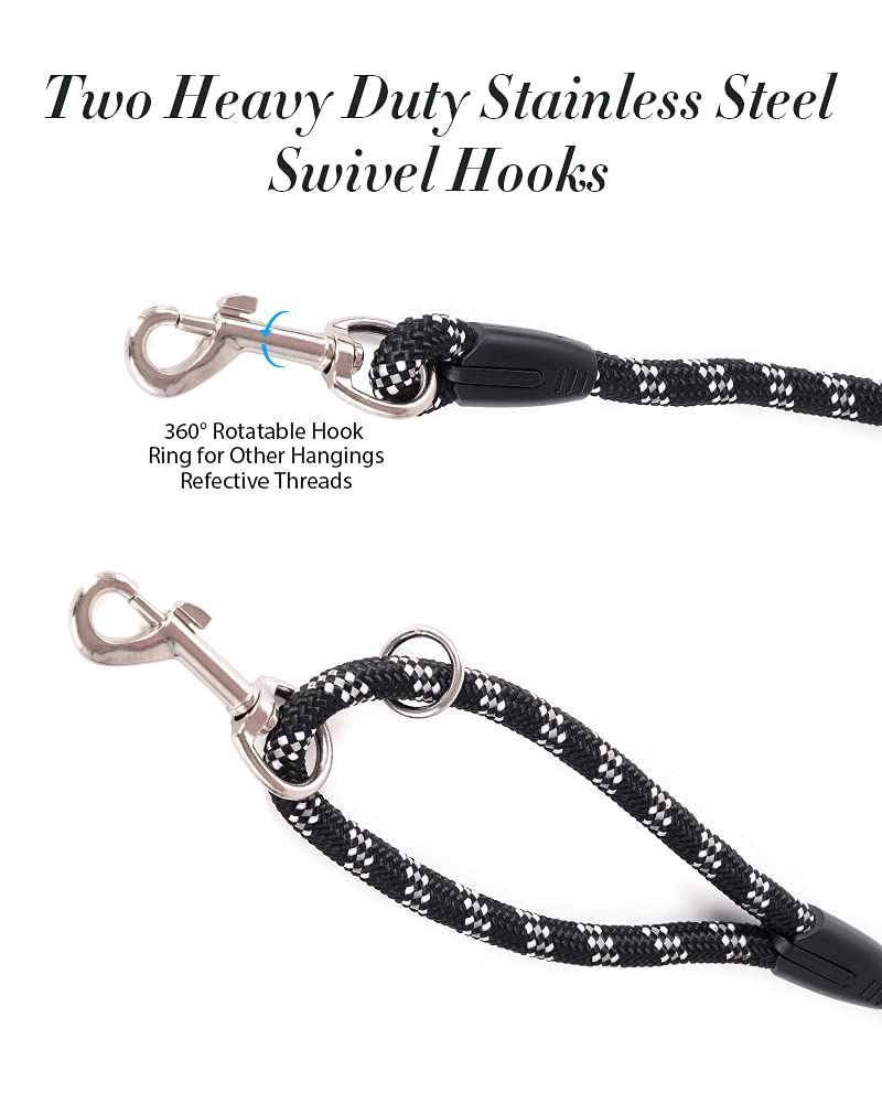 Lanwandeng Long Dog Leash 30FT Reflective Rope for Training, Heavy Duty Nylon Lead for Large Medium Small Dogs