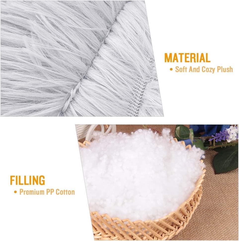 Large 24-Inch Donut Cat Bed with Faux Fur – Washable Round Bed for Small Dogs & Cats