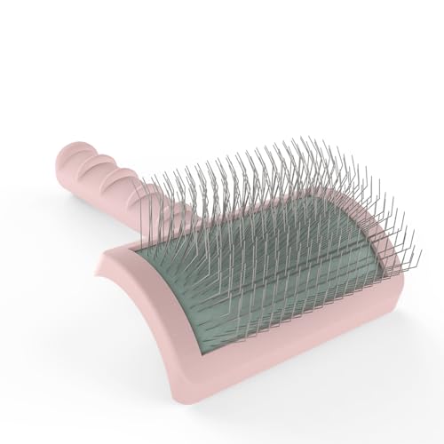 LBMBAIC Slicker Brush for Dogs with Thick Fur - 25mm Soft Pins, Pink