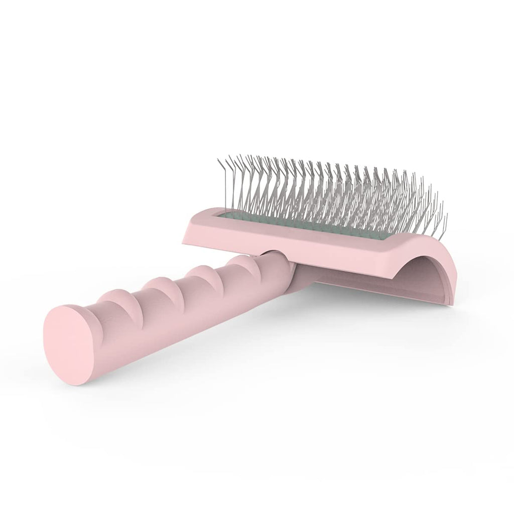 LBMBAIC Slicker Brush for Dogs with Thick Fur - 25mm Soft Pins, Pink