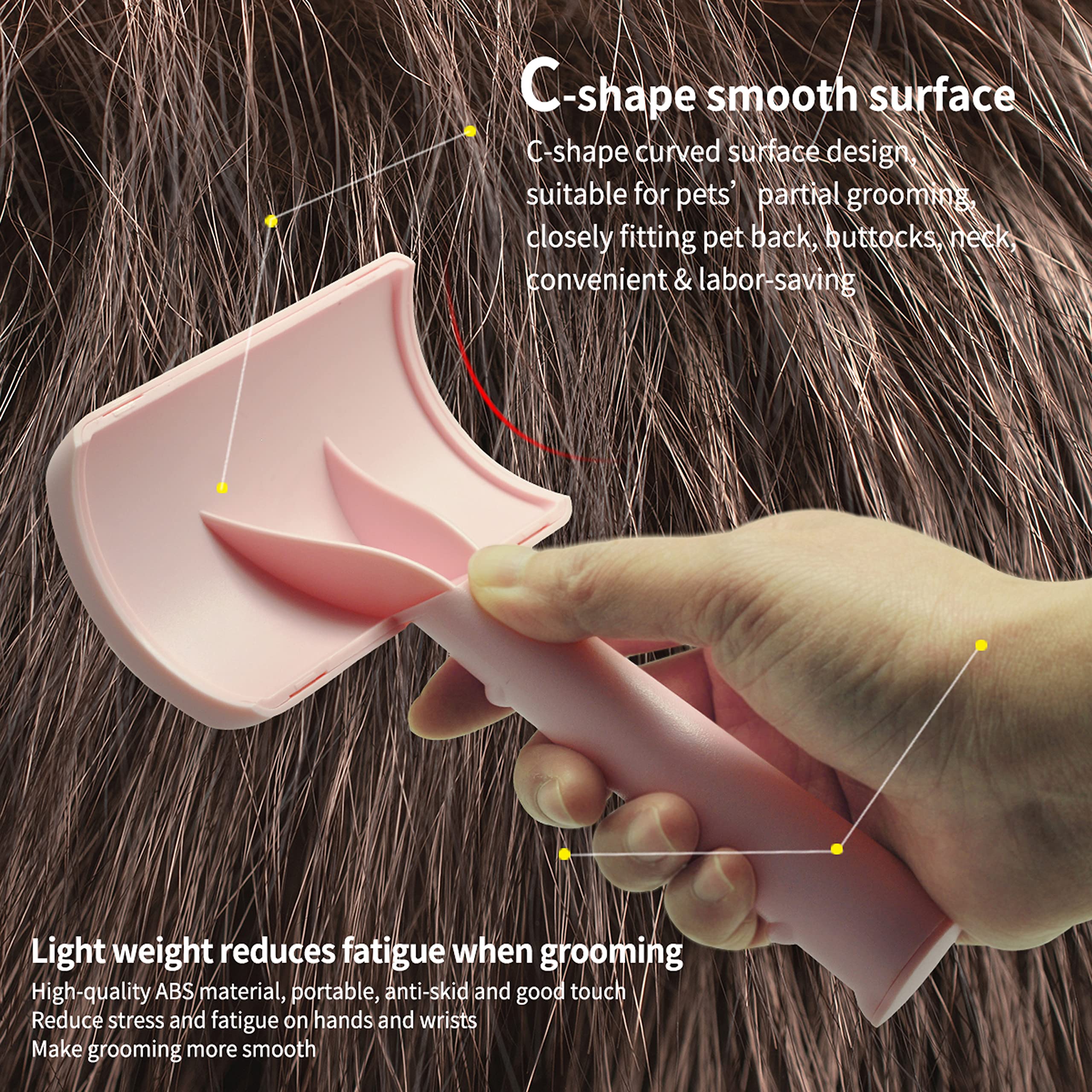 LBMBAIC Slicker Brush for Dogs with Thick Fur - 25mm Soft Pins, Pink