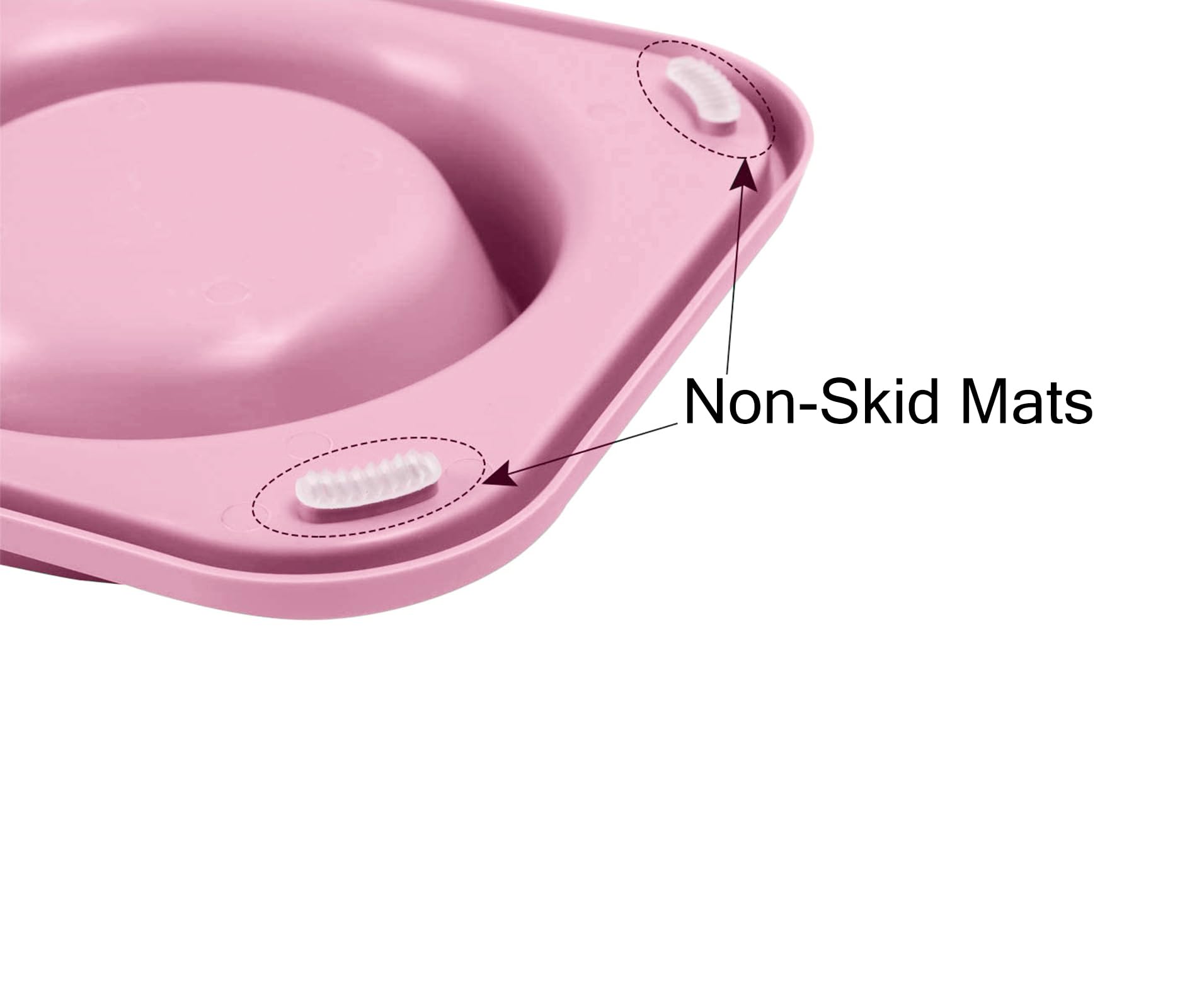 L.D.Dog Non-Spill Cat Bowls with Silicone Mat, Elevated Stainless Steel Pet Dishes for Cats and Small Dogs, Light Pink