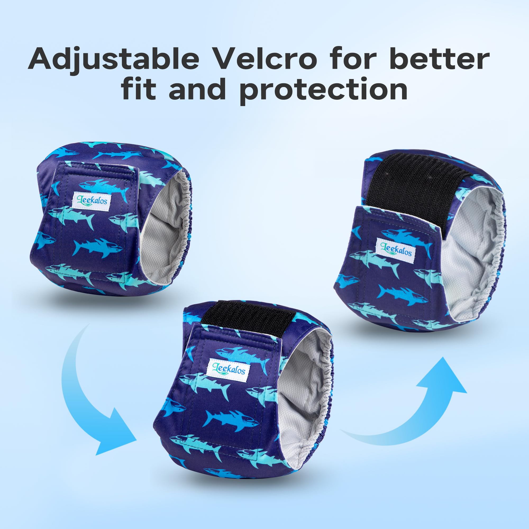 Leekalos Washable Male Dog Diapers – 5 Pack Medium Belly Bands for Dogs, Leak-Proof & Absorbent