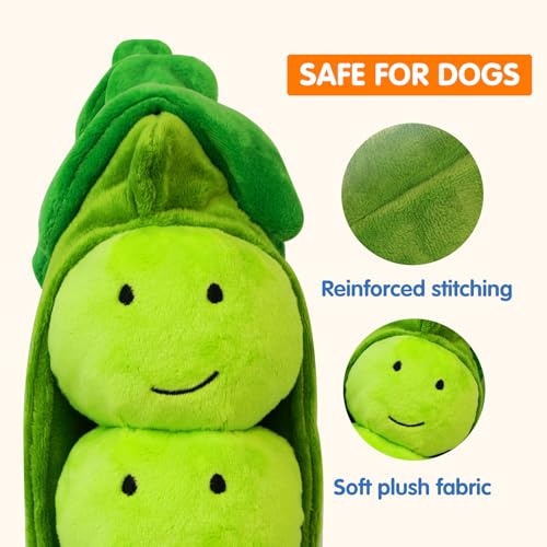 Lepawit Hide and Seek Dog Toys - Interactive Plush Puzzle with Squeaky Pea Balls (Pack of 3) for Small Medium Dogs