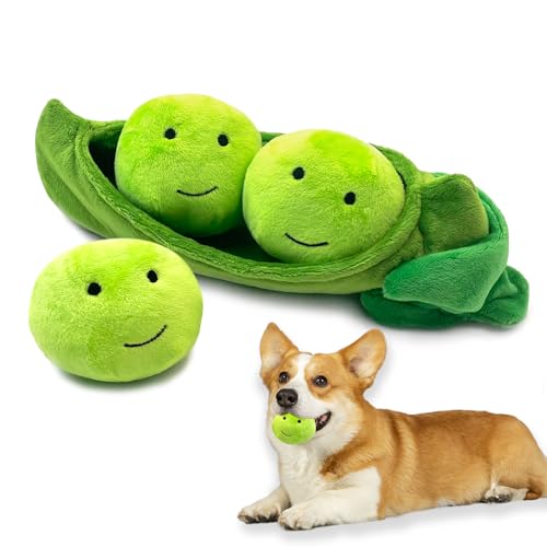 Lepawit Hide and Seek Dog Toys - Interactive Plush Puzzle with Squeaky Pea Balls (Pack of 3) for Small Medium Dogs
