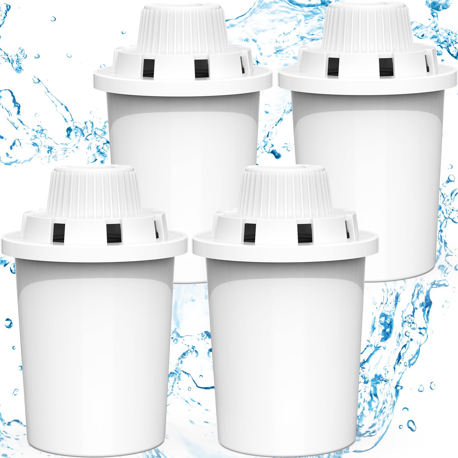 Lesotc Replacement Filter Cartridges, 4-Pack for Dog Water Fountain – 7-Layer Filtration