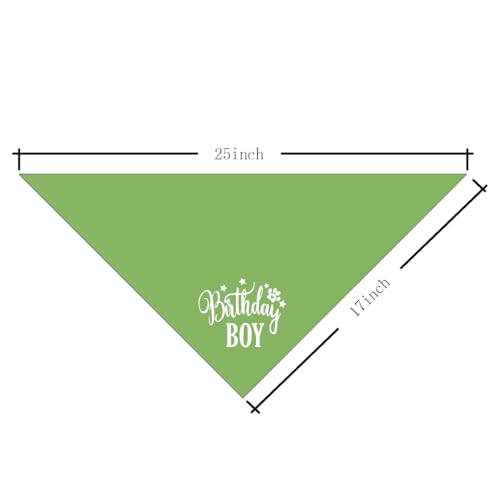 Light Green Birthday Dog Bandana - Flannel Triangle Scarf for Small & Medium Dogs