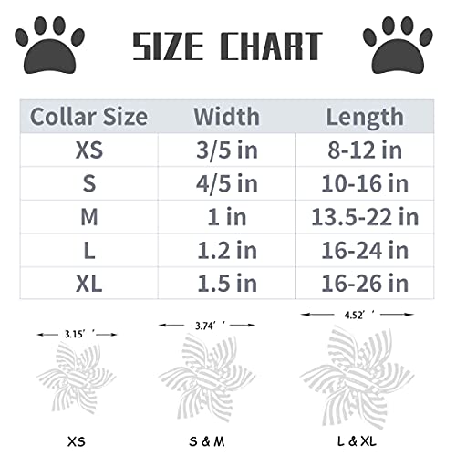 Lionet Paws Cotton Flower Dog Collar – Adjustable, Handmade with Removable Flower, Medium (13.5–22 in Neck)