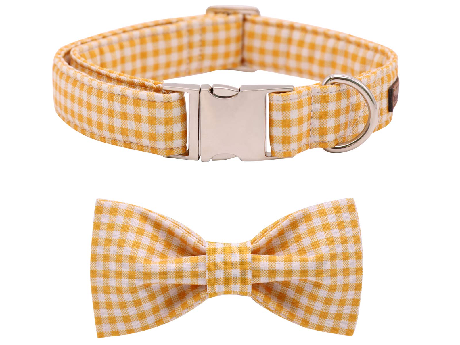 Lionet Paws Dog Collar with Bowtie for Large Dogs – Adjustable 16-24in, Cotton & Alloy Buckle