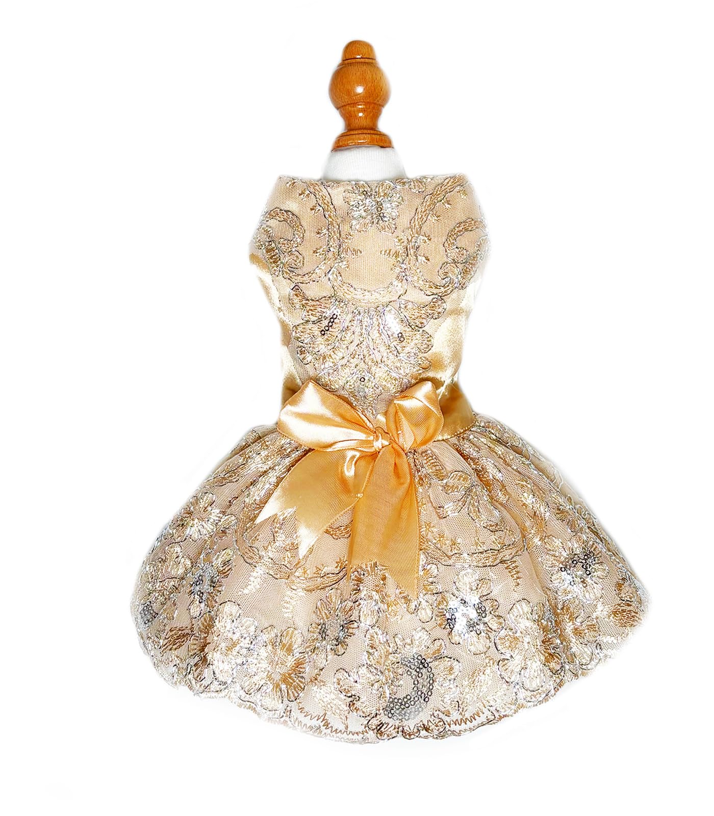Lolita Princess Dress for Small Dogs – Embroidered Mesh Tulle Party & Wedding Outfit