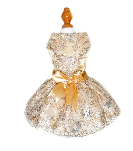 Lolita Princess Dress for Small Dogs – Embroidered Mesh Tulle Party & Wedding Outfit