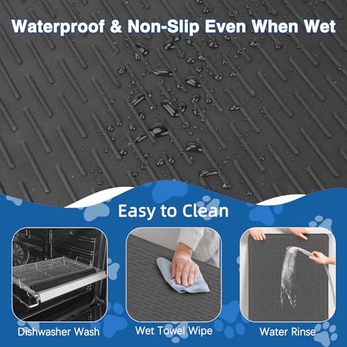 Lonepetu Non-Slip Dog Grooming Table Mat – 28 x 19.7 Inch Silicone Pad for Grooming, Feeding, and Bathing (Black)