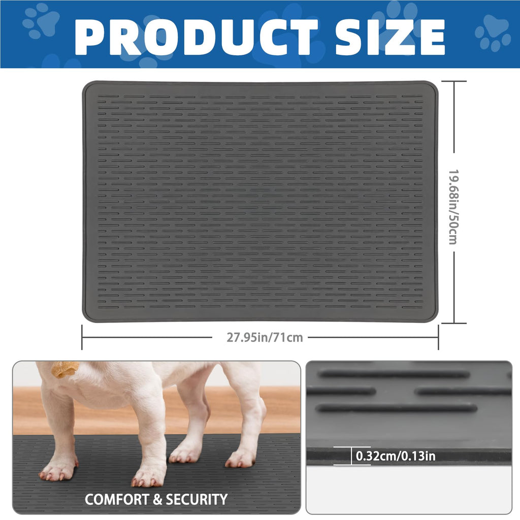 Lonepetu Non-Slip Dog Grooming Table Mat – 28 x 19.7 Inch Silicone Pad for Grooming, Feeding, and Bathing (Black)
