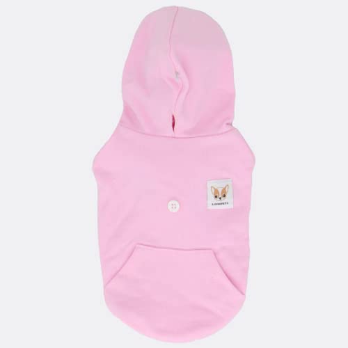 LOPHIPETS Dog Cotton Hoodie for Small Dogs - Pink/S - Pullover Sweatshirt for Chihuahua & Yorkie